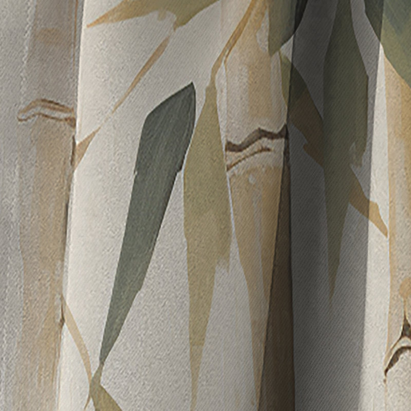 Bergfield - Bamboo Curtain - Blackout Floral Curtain - 1 Panels, 52" W x 90" L
