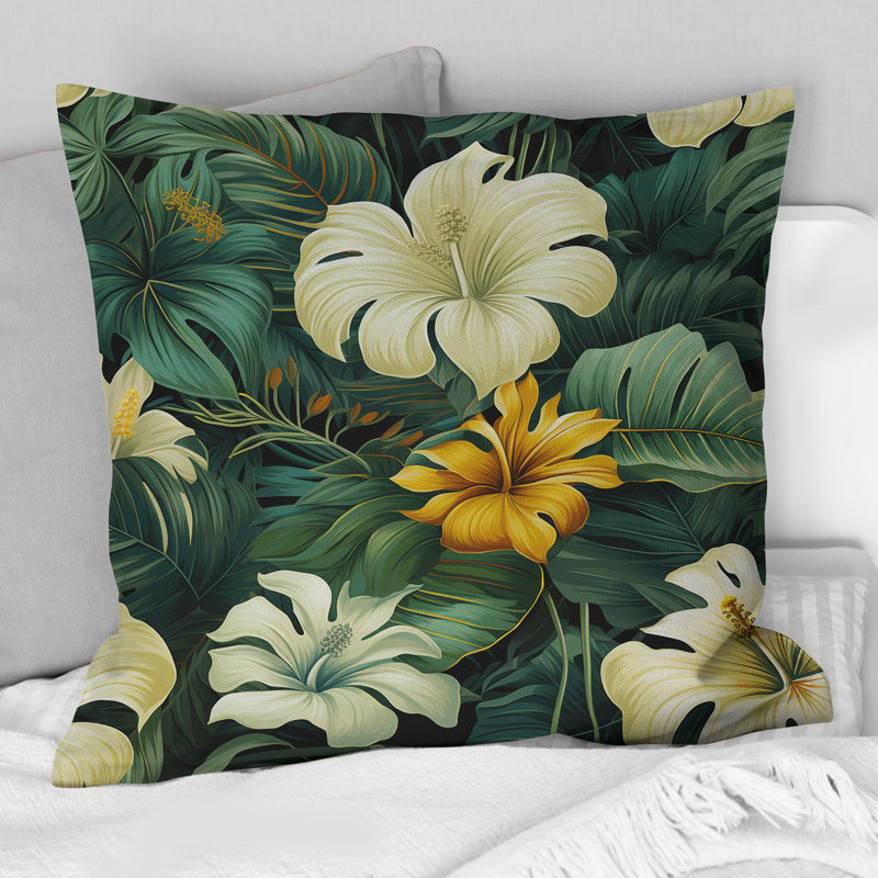 Coussin Monstera Elegance Tropical, H 18 po x l 18 po
