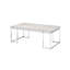 Table basse rectangulaire en chêne naturel - Détails pour une élégance raffinée. Pied en traîneau. Un espace de vie stable et harmonieux.