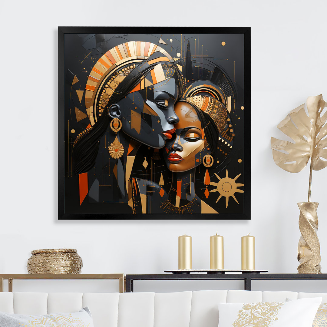 Cubism Black And Gold African Mother I - African American Wall Art Ivy Bronx Overall