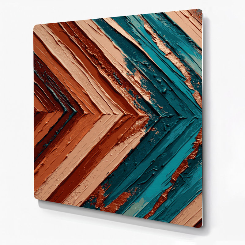 Art mural en métal à motif de chevrons du sud-ouest 219