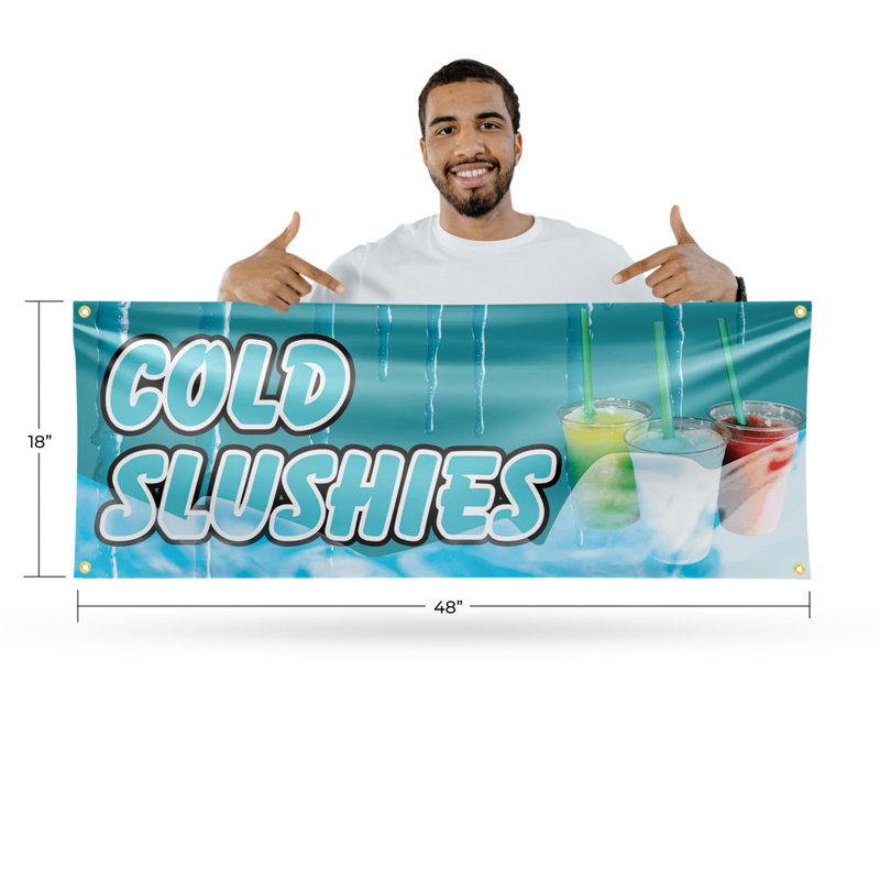 Enseigne froide slushies 18 po x 48 po