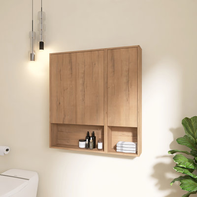 36" Wall-Mounted Bathroom Cabinet With 3 Soft-Close Doors,2 Adjustable Shelves