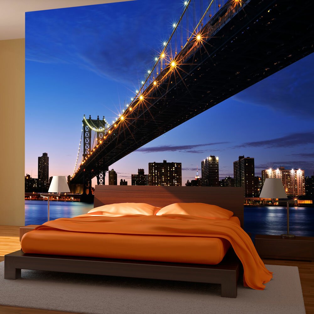 Tapete Illuminated Manhattan Bridge 1,54 m x 200 cm