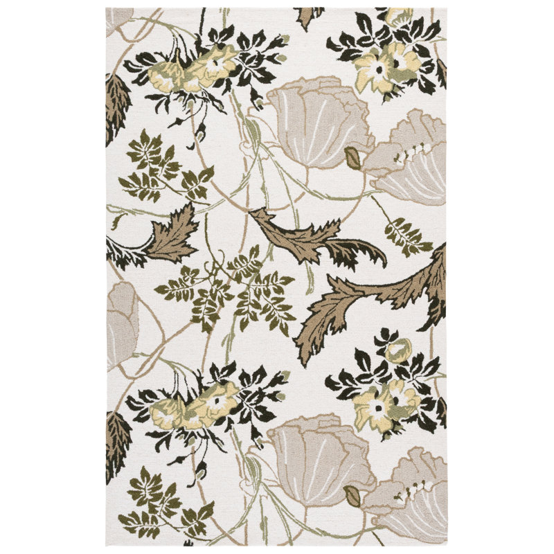 Jardin Hand Tufted Wool;Cotton Floral Indoor Rug, 6'-0" X 9'-0" Rectangle