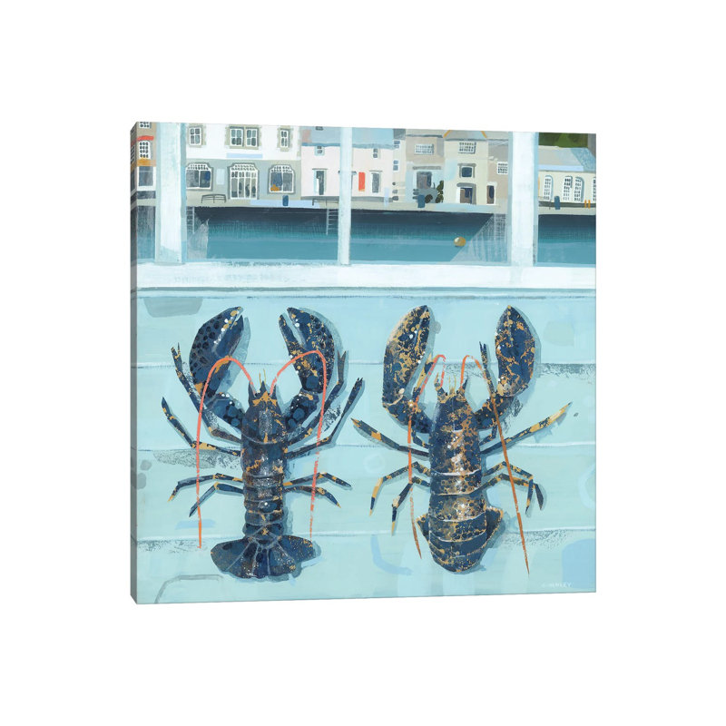 Padstow Lobsters by Claire Henley - Gallery-Wrapped Canvas Giclée on Canvas, No Frame, 45.72 cm H x 45.72 cm W x 1.91 cm D