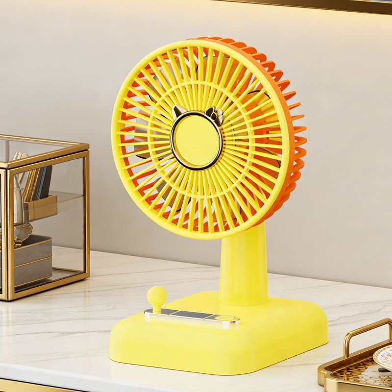Petit ventilateur de bureau portatif USB compatible avec Kondieu, Yellow