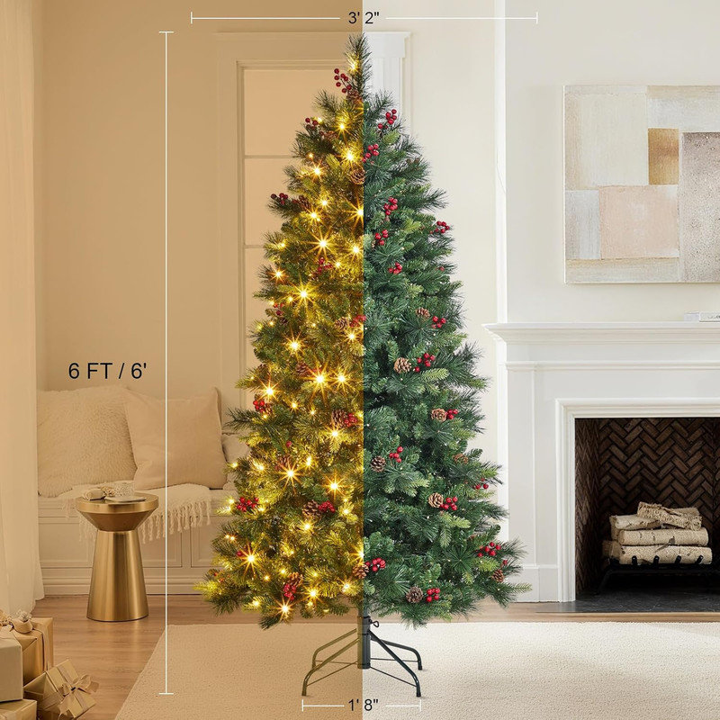 70.87' H Lighted Artificial Christmas Tree