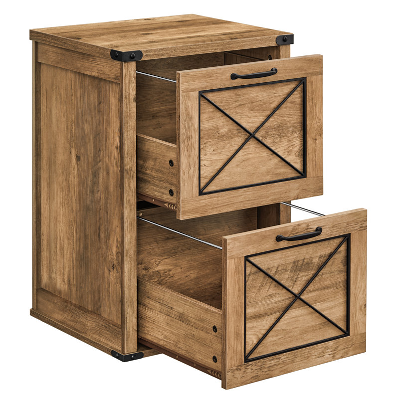 2-Drawer Filing Cabinet and Printer Stand, Brown