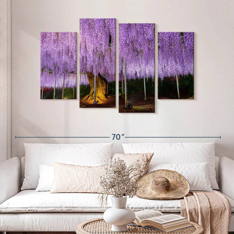 Harnek Elegant Purple Wisteria, 32" H x 52" W