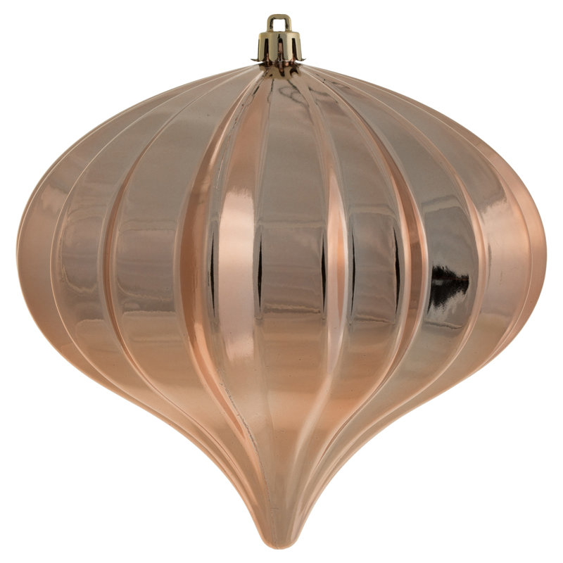 5.7" White Matte Onion Ornament UV, 3 Per Bag, Rose Gold