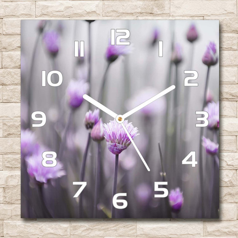 Iamandi Glass Wall Clock, White/Violet/Grey