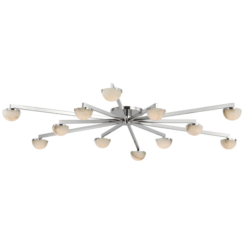 Pedra 12 - Light LED Flush Mount, Polished Nickel