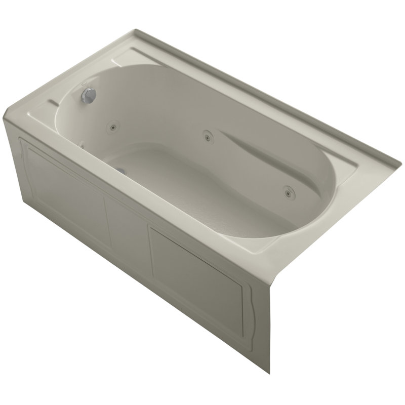 Devonshire 60" x 32" Alcove Whirlpool Acrylic Bathtub, Sandbar, Left
