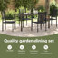 5 Piece Garden Dining Set Black PVC