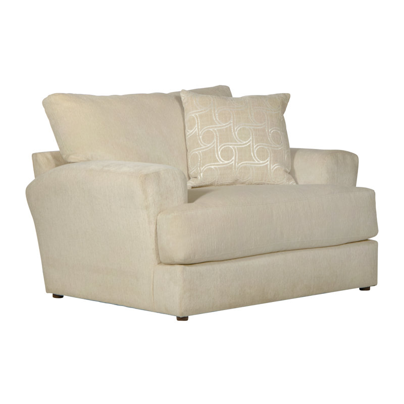 Chaise et demi en polyester Damalas, Crème