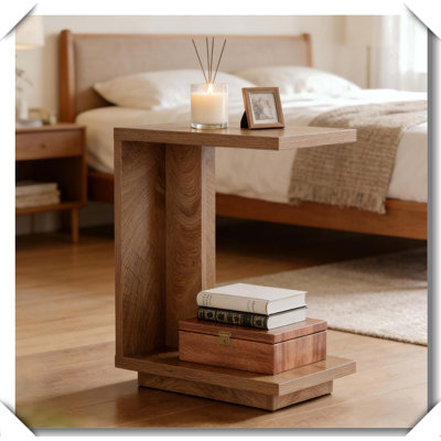 C Shaped Bedside Table Stylish Versatile Side Table