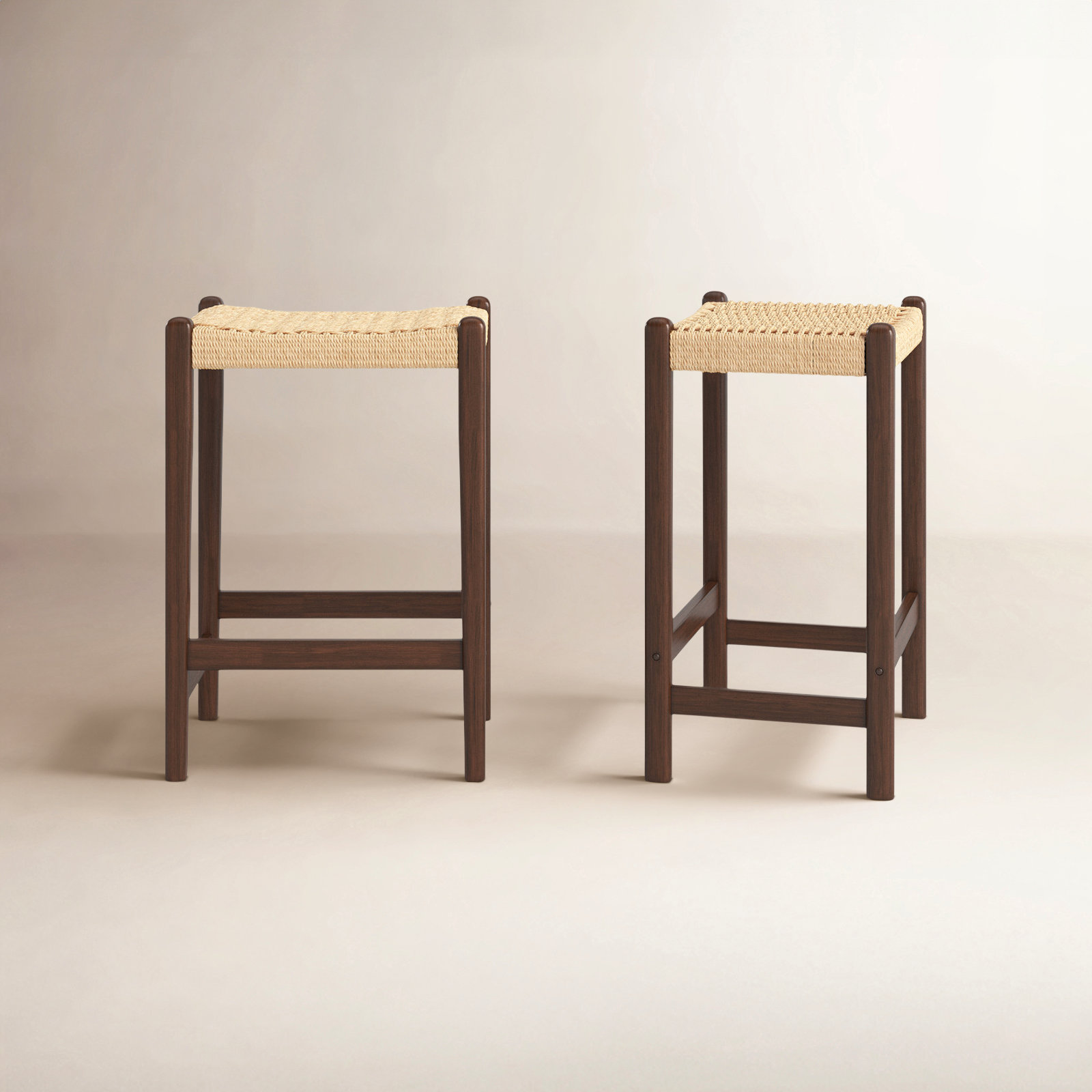 Piper 26" Bar Stool, Natural/Walnut