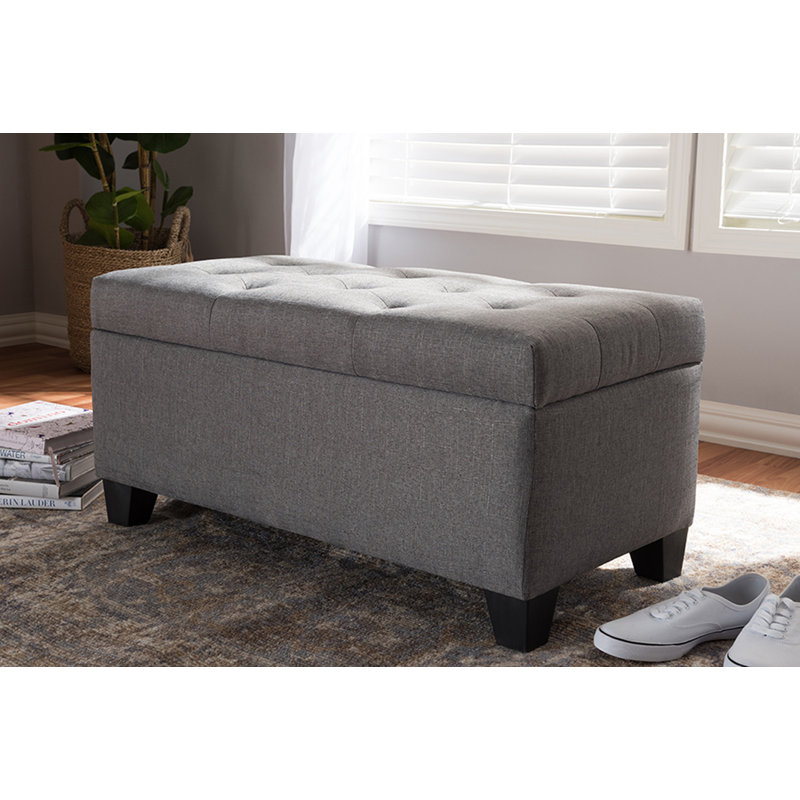 Repose-pieds rangement touffeté Colgan, Gris