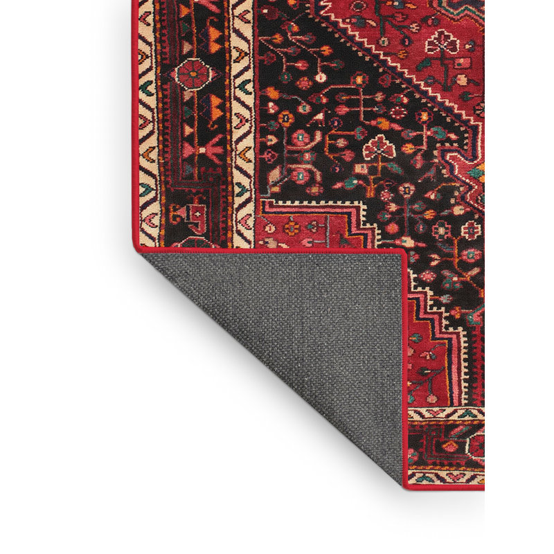 Tapis traditionnel rouge / noir Siipola, Rectangle 2 pi x 3 pi
