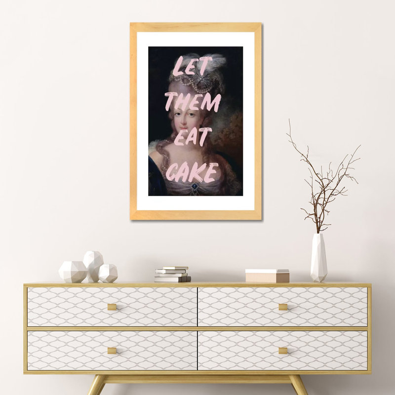 «Let Them Eat Cake Graffiti» par Ruby and B - impression d'art graphique, Blanc, H 24 po x l 16 po x P 1 po