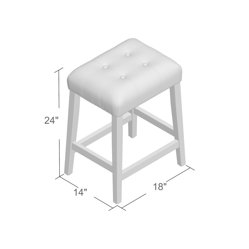 Tabouret de comptoir 24 po Berush, Ivoire, Brun moyen