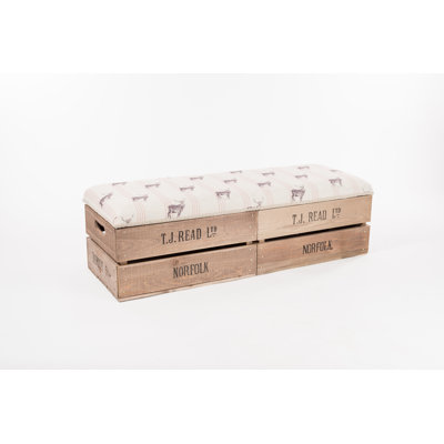 Blanche Linen Blend Upholstered Storage Bench