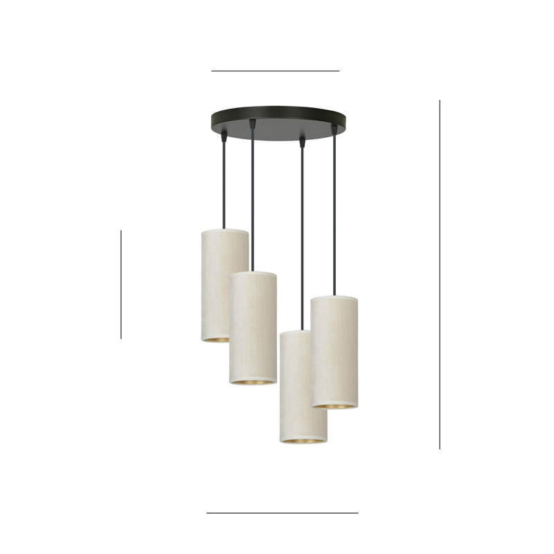 Ealidh 4 - Light Steel Cluster Pendant, White