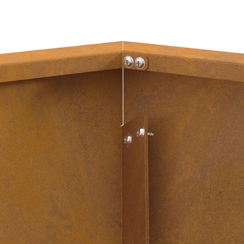 Modern Fire Pit, Brown, 28cm H x 75cm W x 75cm D