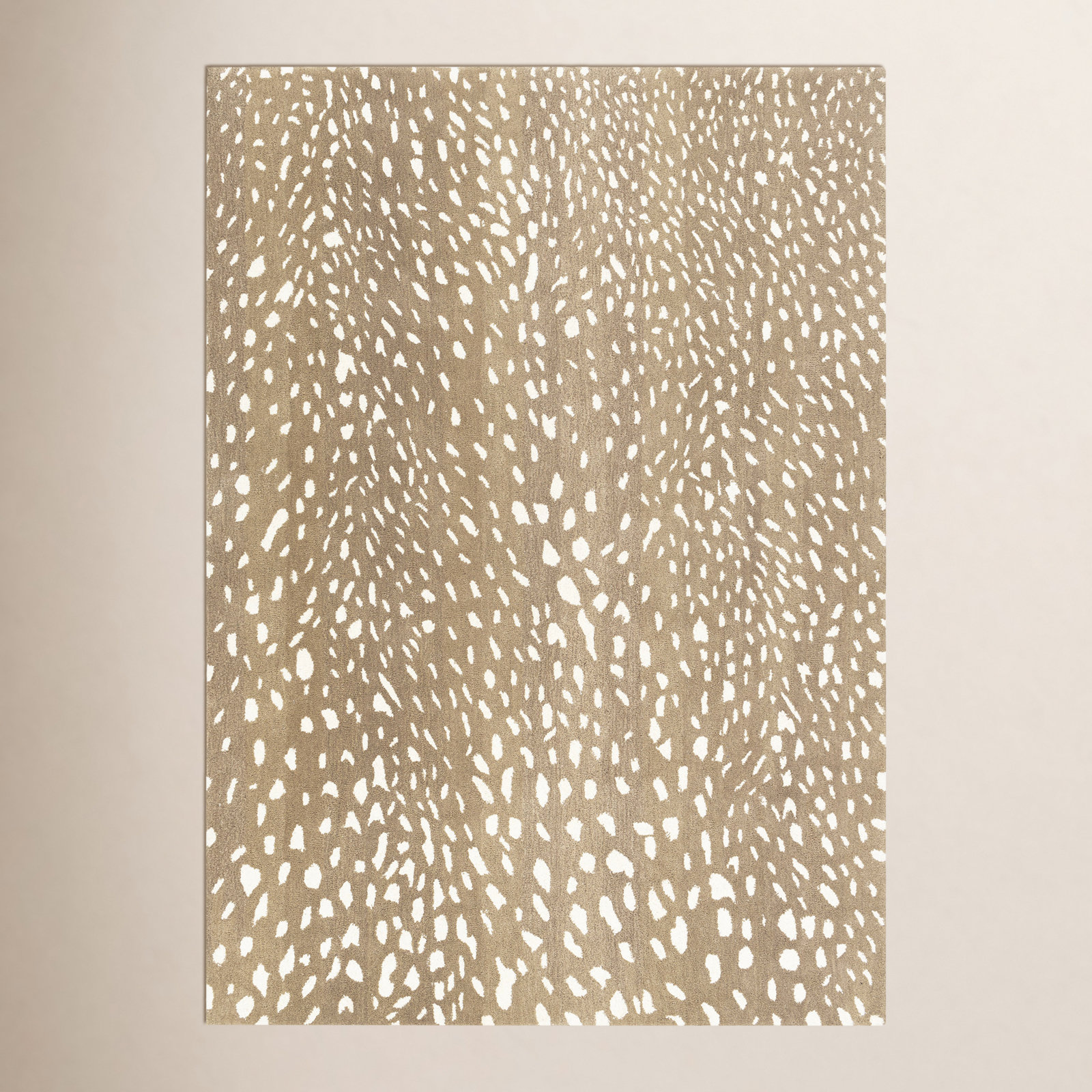 Jona Light Brown Hand-Tufted Wool Rug, Rectangle 6' x 9'