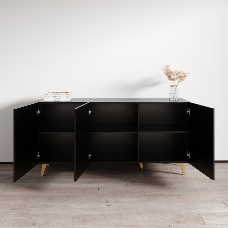 Blenda 60.2" Sideboard with Matte Finish, Black