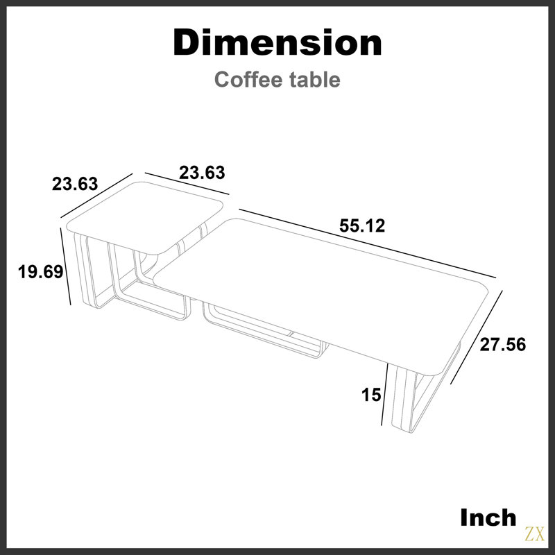 Ensemble de tables basses Modern Modern, Argent argent