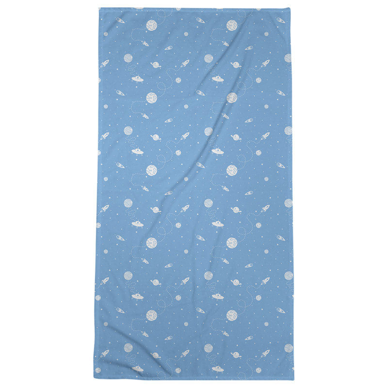 Serviette de bain à espace extérieur, sarcelle