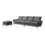 Canapé modulaire en L 104,5 po en cuir technique avec repose-pieds convertible