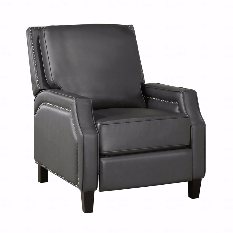 With Push Back With Recliner Function Reclining Chair Transitional Style Gray Color Self