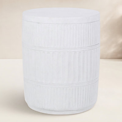 Isolde 15'' Stone Outdoor Side Table