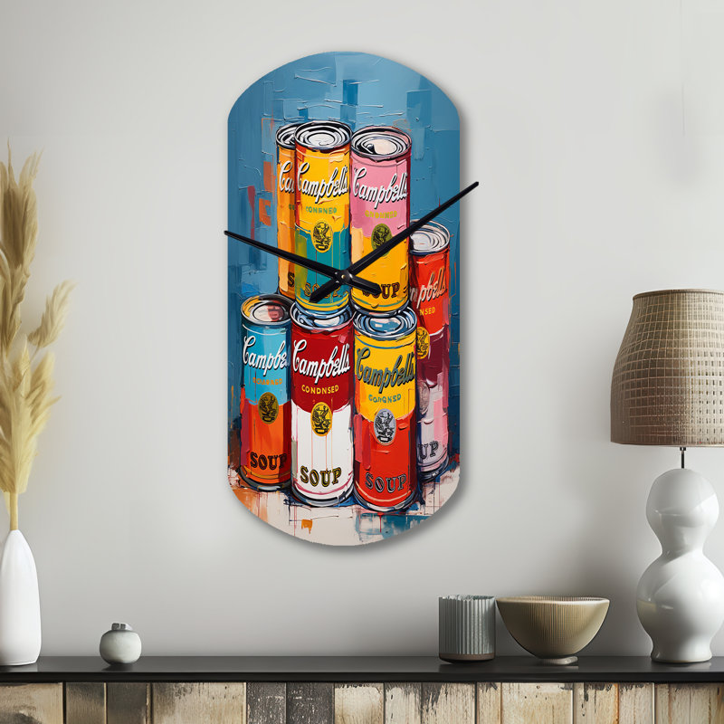 Pop Art Campbells Soup I - horloge murale asymétrique Pop Art, Petit