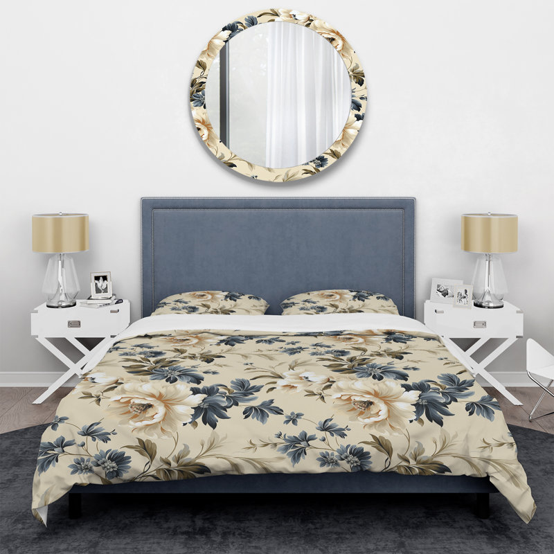 Minimalist Chic Victorian Pattern III Duvet Cover, King Duvet Cover + 2 King Shams