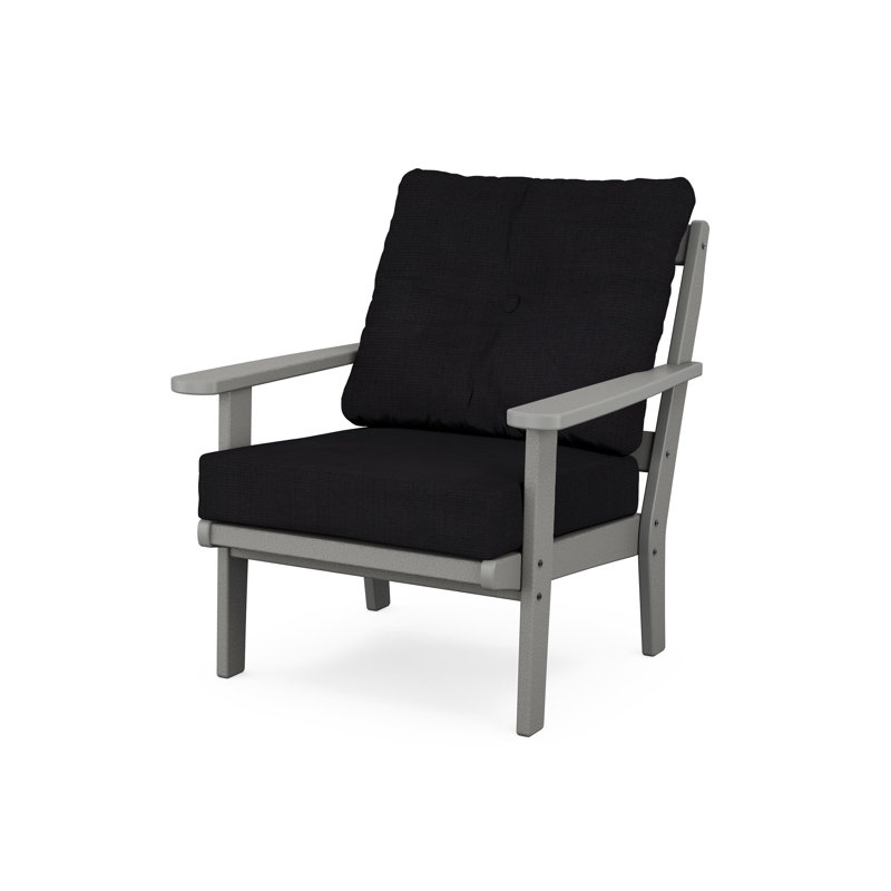 Chaise à assise profonde Lakeside Cape Cod, Dalle de pierre, Lin de minuit