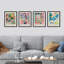 Matisse abstraite botanique encadrée sur papier, impression de 4 pièces-97770618-97770617