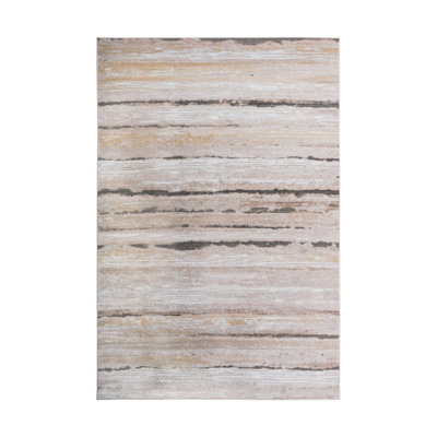 Collection Brown /Striped Non-Shedding Living Room Bedroom Dining Home Office Stylish and Stain Resistant Area Rug