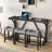 Bar Table Set With Power Outlet, Bar Table And Chairs Set, 4 Piece Dining Table Set, Industrial Breakfast Table Set, For Living Room, Dining Room-1297745343