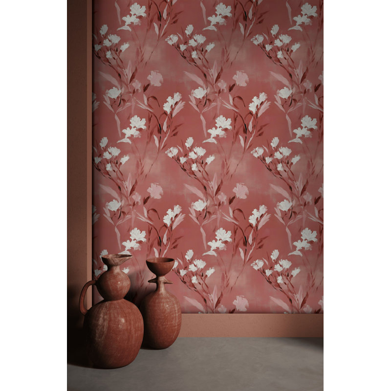 Rouleau de papier peint rose Rose
