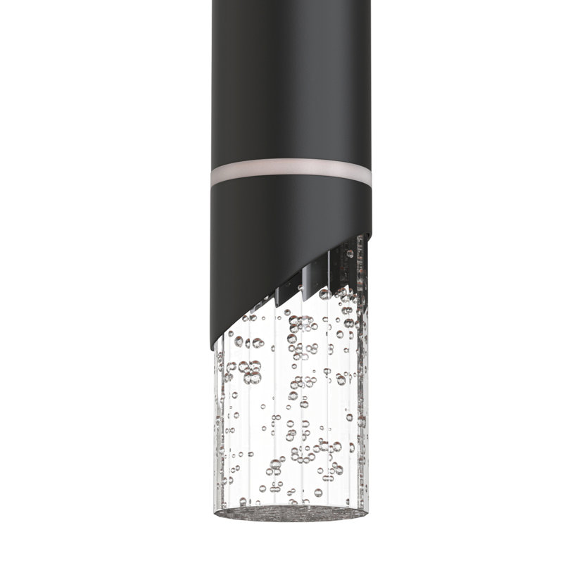 1-Light Modern Crystal Kitchen Island Pendant LED Light Cylinder Style