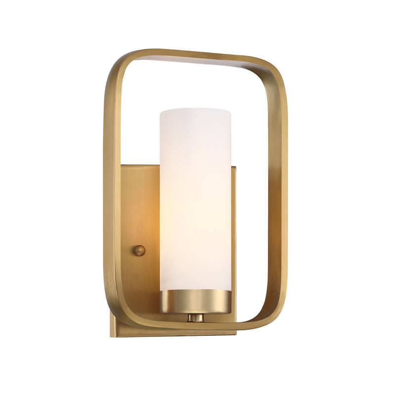 Wall Sconce, Soft Gold, Satin Opal