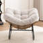Chaise d'appoint berçante rembourrée Chenille-1979175378