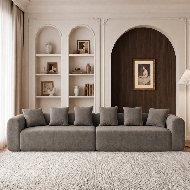 Canapé modulaire Modern, H 24,8 po x l 144,4 po x P 24,8 po, Gris clair