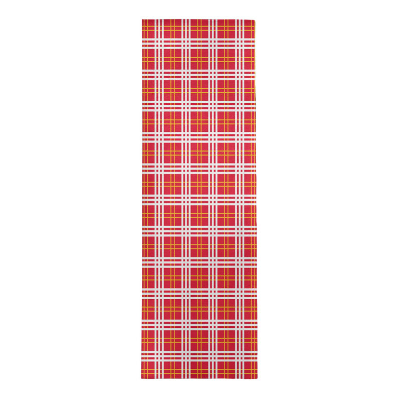 Tapis rouge à carreaux, Tapis de couloir 2 pi 6 po x 8 pi