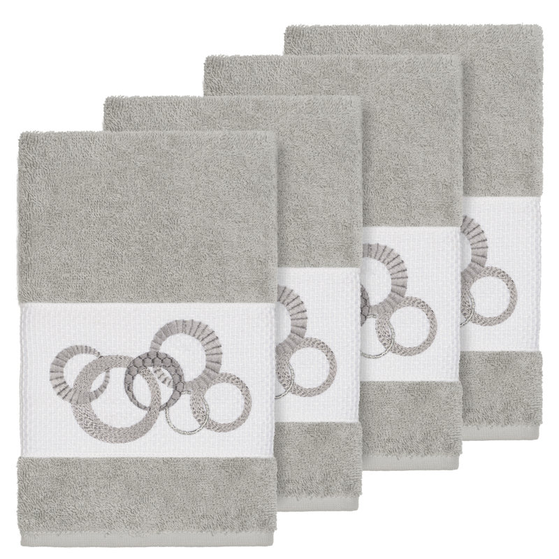 Annabelle Turkish Cotton Hand Towel, Light Gray