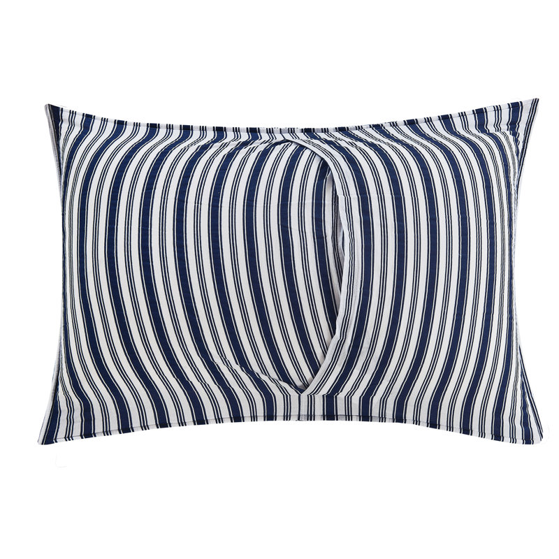 Ensemble de courtepointe réversible 100% coton Keili, Courtepointe simple et 1 taie décorative
